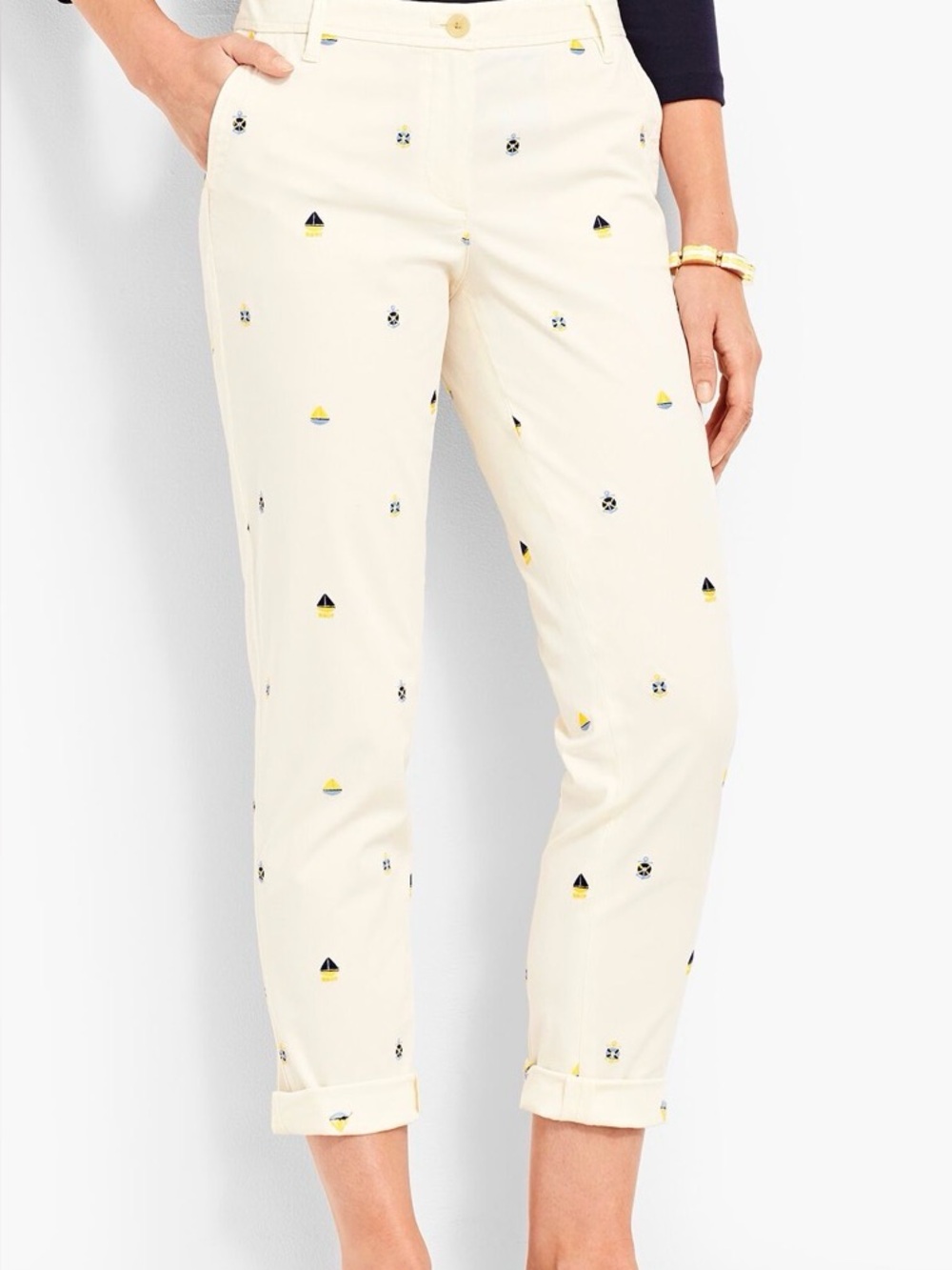 Talbots GIRLFRIEND CHINO-NAUTICAL PRINT 16 NWOT COTTAGECORE